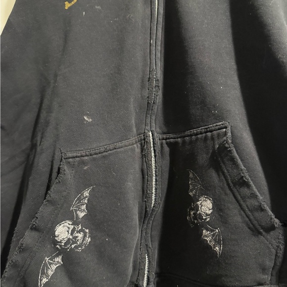 Vintage Avenged Sevenfold Black Zip-Up Graphic Hoodie - Picture 3 of 4